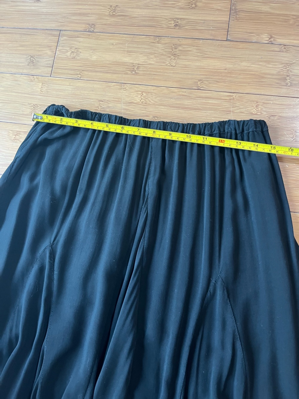 CP Shades Black Rayon Flowing Godet Full-Length Maxi Skirt Whimsigoth Fairycore - Picture 4 of 8